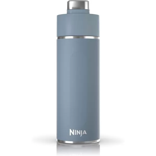 Ninja DW2401BK Thirsti 24oz Travel Water Bottle For Carbonated Sparkling Drinks Colder and Fizzier Longer Leak Proof 24 Hrs Cold Dishwasher Safe Stainless Steel Insulated Tumbler Onyx BlackBlue