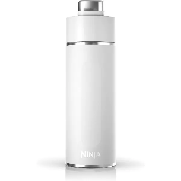 Ninja DW2401BK Thirsti 24oz Travel Water Bottle For Carbonated Sparkling Drinks Colder and Fizzier Longer Leak Proof 24 Hrs Cold Dishwasher Safe Stainless Steel Insulated Tumbler Onyx BlackWhite