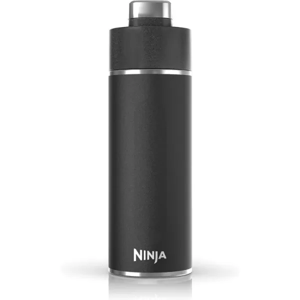 Ninja DW2401BL Thirsti 24oz Travel Water Bottle For Carbonated Sparkling Drinks Colder and Fizzier Longer Leak Proof 24 Hrs Cold Dishwasher Safe Stainless Steel Insulated Tumbler Storm BlueBlack