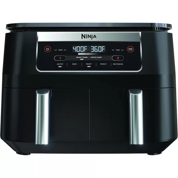 Ninja DZ090 Foodi 6 Quart 5in1 DualZone 2Basket Air Fryer with 2 Independent Frying Baskets Match Cook ampamp Smart Finish to Roast Bake Dehydrate ampamp More for Quick Snacks ampamp Small Meals BlackBlack