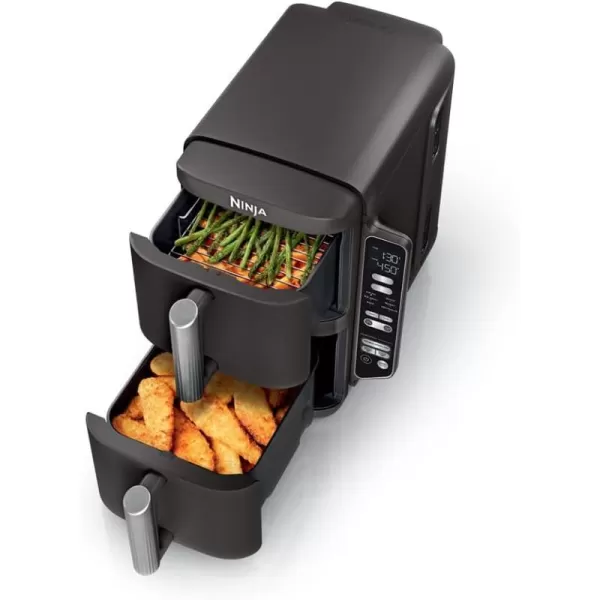 Ninja DoubleStack 2Basket Air Fryer DoubleStack Technology Cooks 4 Foods at Once Space Saving Design 8 QT 6in1 Smart Finish ampamp Match Cook Air Fry Broil Bake Easy Meals ampamp Clean Black SL2018 QT