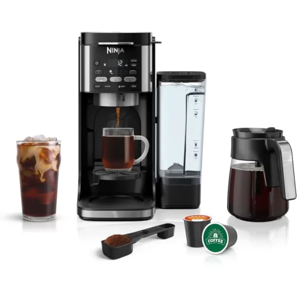 Ninja Drip Coffee Maker With K Cup Combo DualBrew Pro Specialty Coffee Machine Hot and Iced Coffee Maker Compatible with KCup Pods 12 Cup Single Serve Coffee Maker with Paper Filter CFP101