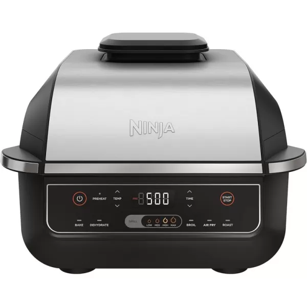 Ninja EG201 Foodi 6in1 Indoor Grill with Air Fry Roast Bake Broil ampamp Dehydrate 2nd Generation Dishwasher Safe BlackSilver6in1