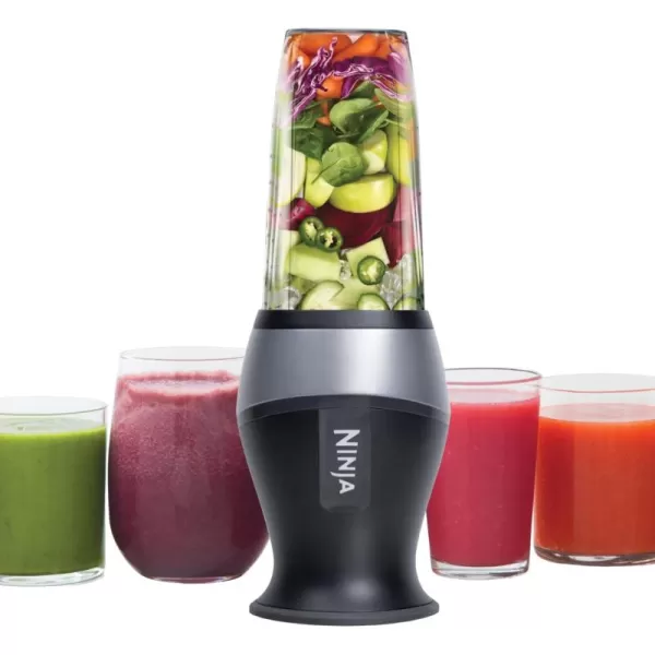 Ninja Fit Compact Personal Blender Portable Blender for Smoothies Shakes Food Prep and Frozen Blending 700Watt Base and 2 16oz Cups ampamp Spout Lids Black QB3001SSGeneration 1 Push to blend