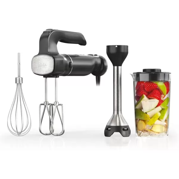 Ninja Hand Mixer Immersion Blender Foodi Power Mixer System 750PeakWatt Handheld Emulsion Blender ampamp Electric Hand Mixer Combo With Whisk Beaters ampamp 3Cup Blending Vessel120 volts Black CI101