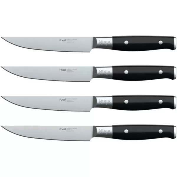 Ninja K32004 Foodi NeverDull System 4Piece Steak Knife Set Premium German Stainless Steel Black