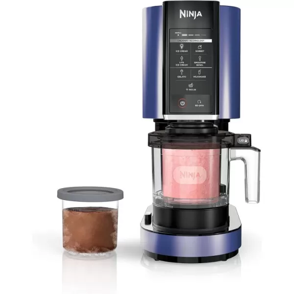 Ninja NC301 CREAMi Ice Cream Maker for Gelato Mixins Milkshakes Sorbet Smoothie Bowls ampamp More 7 OneTouch Programs with 2 Pint Containers ampamp Lids Compact Size Perfect for Kids Rose GoldBlue