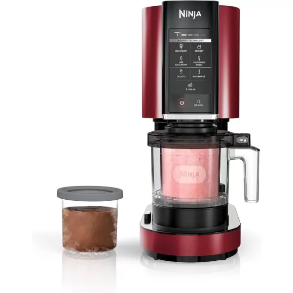 Ninja NC301 CREAMi Ice Cream Maker for Gelato Mixins Milkshakes Sorbet Smoothie Bowls ampamp More 7 OneTouch Programs with 2 Pint Containers ampamp Lids Compact Size Perfect for Kids Rose GoldRed