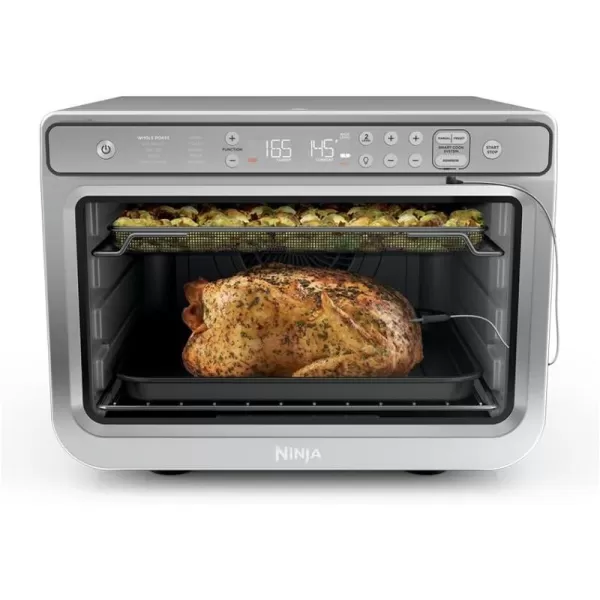 Ninja Prestige Smart XL with Pro Cook System 10in1 Air Fry Digital Countertop Convection Toaster Oven with Air Fry Air Roast Broil ampamp Bake Pro Cook Thermometer 1800 Watts Stainless Steel DT551Stainless 10in1 with Thermometer