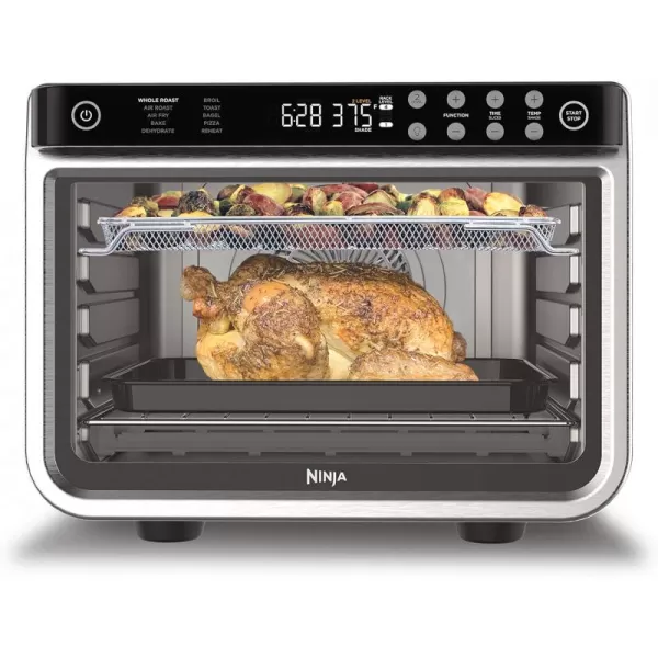 Ninja Prestige Smart XL with Pro Cook System 10in1 Air Fry Digital Countertop Convection Toaster Oven with Air Fry Air Roast Broil ampamp Bake Pro Cook Thermometer 1800 Watts Stainless Steel DT55110in1