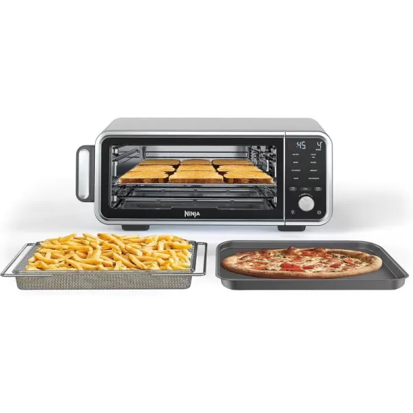 Ninja SP301 Dual Heat Air Fry Countertop 13in1 Oven with Extended Height XL Capacity Flip Up ampamp Away Capability for Storage Space with Air Fry Basket SearPlate Wire Rack ampamp Crumb Tray Silver8in1