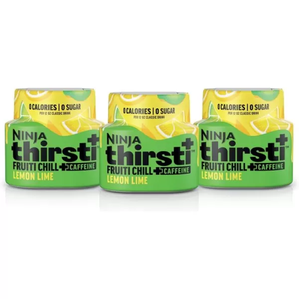 Ninja Thirsti Flavored Water Drops FRUITI CHILL Variety Pack Bold Fruit Flavor with Caffeine Sparkling or Still Calories Zero Sugar Makes 17 12oz drinks 3 Pack WCFV3Lemon Lime