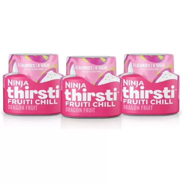 Ninja Thirsti Flavored Water Drops FRUITI CHILL Watermelon Lime Bold Fruit Flavor Sparkling or Still Zero Calories Zero Sugar Makes 17 12oz drinks 3 Pack WCFWTLIAMDragon Fruit