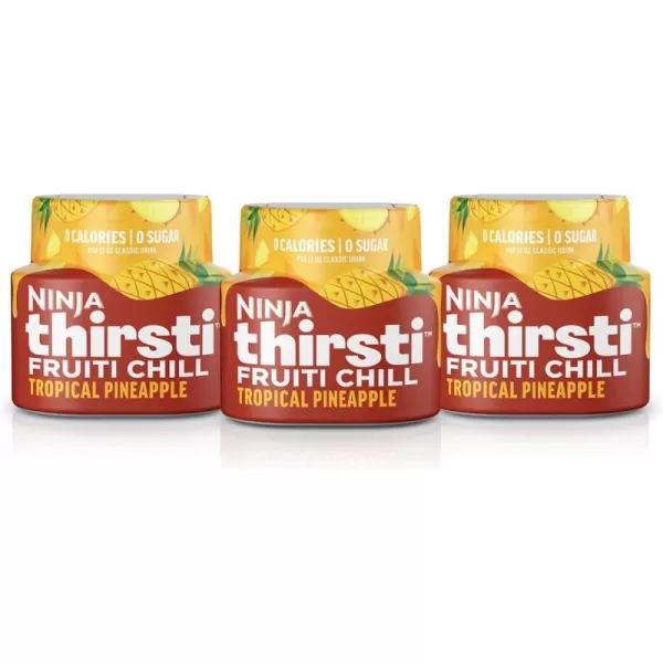 Ninja Thirsti Flavored Water Drops FRUITI CHILL Watermelon Lime Bold Fruit Flavor Sparkling or Still Zero Calories Zero Sugar Makes 17 12oz drinks 3 Pack WCFWTLIAMTropical Pineapple