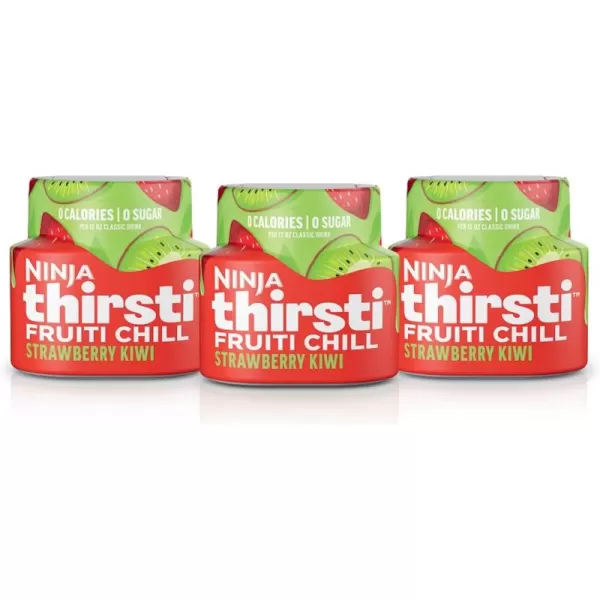 Ninja Thirsti Flavored Water Drops FRUITI CHILL Watermelon Lime Bold Fruit Flavor Sparkling or Still Zero Calories Zero Sugar Makes 17 12oz drinks 3 Pack WCFWTLIAMStrawberry Kiwi