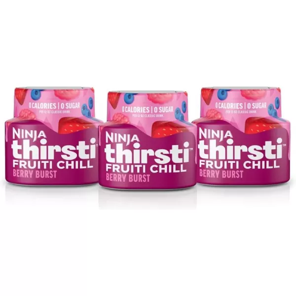 Ninja Thirsti Flavored Water Drops FRUITI CHILL Watermelon Lime Bold Fruit Flavor Sparkling or Still Zero Calories Zero Sugar Makes 17 12oz drinks 3 Pack WCFWTLIAMBerry Burst