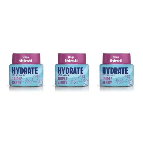 Ninja Thirsti Flavored Water Drops Hydrate With Electrolytes Triple Berry 3 Pack Zero Calories Zero Sugar 207 Fl Oz Makes 17 12oz Drinks WCFTRBYAMHYDRATE