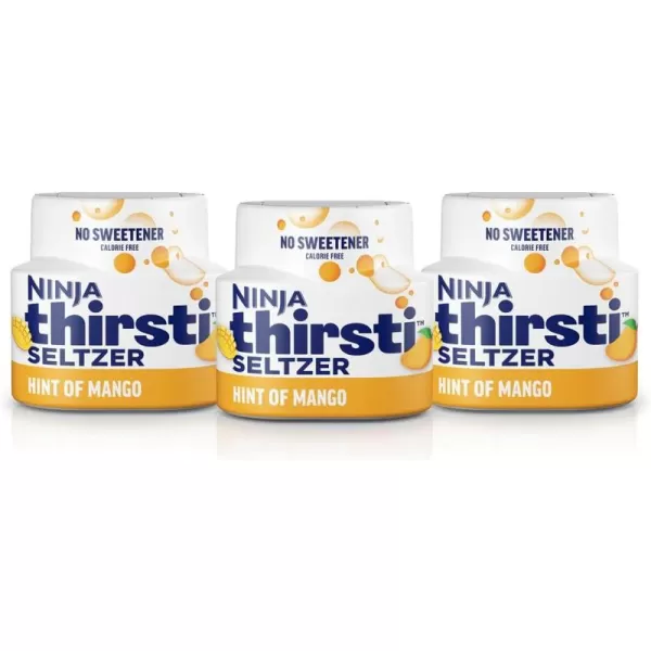 Ninja Thirsti Flavored Water Drops SELTZER Variety Pack Crisp and Refreshing Sparkling Water Zero Calories Zero Sugar Zero Sweeteners Makes 20 12oz drinks 3 Pack WCFV1Mango