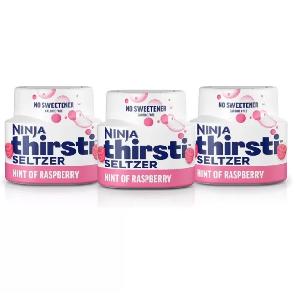 Ninja Thirsti Flavored Water Drops SELTZER Variety Pack Crisp and Refreshing Sparkling Water Zero Calories Zero Sugar Zero Sweeteners Makes 20 12oz drinks 3 Pack WCFV1Raspberry