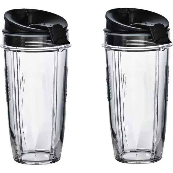 Nutri Ninja 24Ounce BPAFree Tritan Cup with Spout Lid 2Pack XSK2424 Compatable with BL45xBL48xBL49xBL64xBL68xBN4xxBN75xBN8xxBR6xx SS1xxSS15xSS3xxSS4xxCB1xxCB3xxCB4xxTB3xxTB4xx