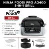 imageNinja Foodi Pro 5in1 Indoor Integrated Smart Probe 4Quart Air Fryer Roast Bake Dehydrate an Cyclonic Grilling Technology with 4 Steaks Capacity StainlessStainless