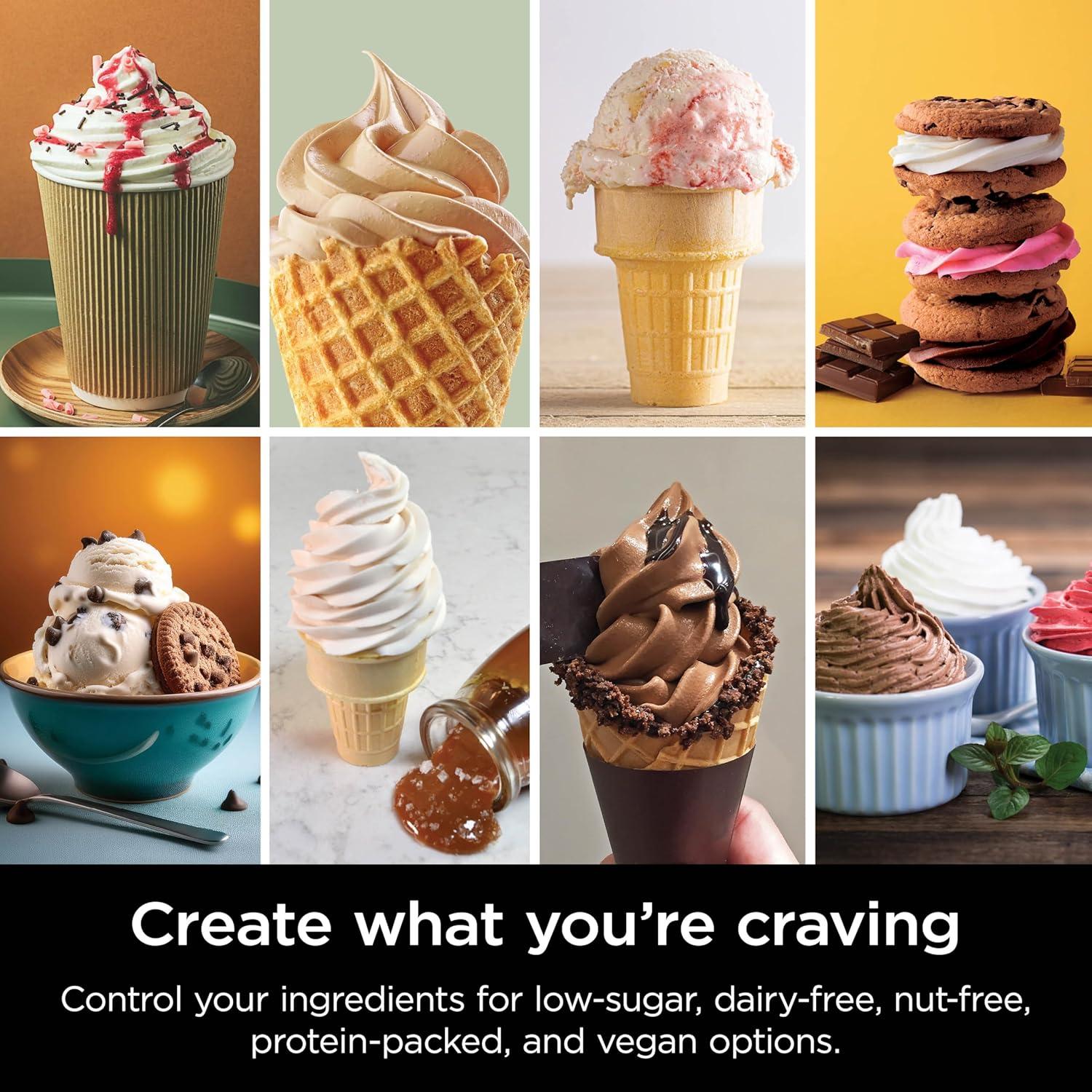 imageNinja Swirl by CREAMi Ice Cream and Soft Serve Maker Sorbet Milkshake Frozen Yogurt Low Calories Program ampamp More 13in1 Soft Serve Handle 2 CREAMi Swirl 16oz Pints For Kids ampamp ALL ages NC701