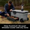 imageNinja  Cooler  FrostVault 65QT Cooler with Wheels  Insulated with Temp Dry Storage Drawer  Keeps Ice Cold for Days  for The Beach Camping Picnics ampamp More  Lakeshore Blue  FB265BLLight Grey