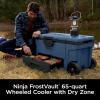 imageNinja  Cooler  FrostVault 65QT Cooler with Wheels  Insulated with Temp Dry Storage Drawer  Keeps Ice Cold for Days  for The Beach Camping Picnics ampamp More  Lakeshore Blue  FB265BLBlue