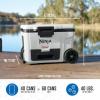 imageNinja  Cooler  FrostVault 65QT Cooler with Wheels  Insulated with Temp Dry Storage Drawer  Keeps Ice Cold for Days  for The Beach Camping Picnics ampamp More  Lakeshore Blue  FB265BLWhite