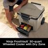 imageNinja  Cooler  FrostVault 65QT Cooler with Wheels  Insulated with Temp Dry Storage Drawer  Keeps Ice Cold for Days  for The Beach Camping Picnics ampamp More  Lakeshore Blue  FB265BLBeige