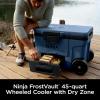 imageNinja  Cooler  FrostVault 65QT Cooler with Wheels  Insulated with Temp Dry Storage Drawer  Keeps Ice Cold for Days  for The Beach Camping Picnics ampamp More  Lakeshore Blue  FB265BLBlue