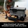 imageNinja  Cooler  FrostVault 65QT Cooler with Wheels  Insulated with Temp Dry Storage Drawer  Keeps Ice Cold for Days  for The Beach Camping Picnics ampamp More  Lakeshore Blue  FB265BLLight Grey