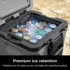 imageNinja  Cooler  FrostVault 65QT Cooler with Wheels  Insulated with Temp Dry Storage Drawer  Keeps Ice Cold for Days  for The Beach Camping Picnics ampamp More  Lakeshore Blue  FB265BLLight Grey