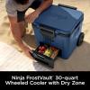 imageNinja  Cooler  FrostVault 65QT Cooler with Wheels  Insulated with Temp Dry Storage Drawer  Keeps Ice Cold for Days  for The Beach Camping Picnics ampamp More  Lakeshore Blue  FB265BLBlue