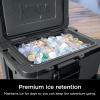 imageNinja  Cooler  FrostVault 65QT Cooler with Wheels  Insulated with Temp Dry Storage Drawer  Keeps Ice Cold for Days  for The Beach Camping Picnics ampamp More  Lakeshore Blue  FB265BLDark Grey