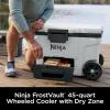 imageNinja  Cooler  FrostVault 65QT Cooler with Wheels  Insulated with Temp Dry Storage Drawer  Keeps Ice Cold for Days  for The Beach Camping Picnics ampamp More  Lakeshore Blue  FB265BLWhite