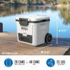 imageNinja  Cooler  FrostVault 65QT Cooler with Wheels  Insulated with Temp Dry Storage Drawer  Keeps Ice Cold for Days  for The Beach Camping Picnics ampamp More  Lakeshore Blue  FB265BLWhite