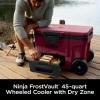 imageNinja  Cooler  FrostVault 65QT Cooler with Wheels  Insulated with Temp Dry Storage Drawer  Keeps Ice Cold for Days  for The Beach Camping Picnics ampamp More  Lakeshore Blue  FB265BLMerlot