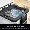 imageNinja  Cooler  FrostVault 65QT Cooler with Wheels  Insulated with Temp Dry Storage Drawer  Keeps Ice Cold for Days  for The Beach Camping Picnics ampamp More  Lakeshore Blue  FB265BLWhite