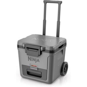 imageNinja  Cooler  FrostVault 65QT Cooler with Wheels  Insulated with Temp Dry Storage Drawer  Keeps Ice Cold for Days  for The Beach Camping Picnics ampamp More  Lakeshore Blue  FB265BLLight Grey