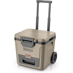 imageNinja  Cooler  FrostVault 65QT Cooler with Wheels  Insulated with Temp Dry Storage Drawer  Keeps Ice Cold for Days  for The Beach Camping Picnics ampamp More  Lakeshore Blue  FB265BLBeige