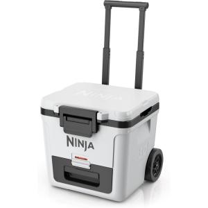 imageNinja  Cooler  FrostVault 65QT Cooler with Wheels  Insulated with Temp Dry Storage Drawer  Keeps Ice Cold for Days  for The Beach Camping Picnics ampamp More  Lakeshore Blue  FB265BLWhite