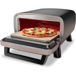 imageNinja Artisan Outdoor Pizza Oven 12inch 3minute Pizza Neapolitan Thin Crust New York Chicago Custom 700F Max Temperature Electric Heat Bake Broil Proof Warm MO201Pizza Oven