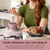 imageNinja Crispi Air Fryer Microwave Freezer ampamp Dishwasher Safe Non Toxic Glass Portable Cooking System 4 QT ampamp 6 Cup Glass Containers with Storage Lids Easy Meals Air Fry Bake Stone FN101STPink