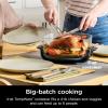 imageNinja Crispi Air Fryer Microwave Freezer ampamp Dishwasher Safe Non Toxic Glass Portable Cooking System 4 QT ampamp 6 Cup Glass Containers with Storage Lids Easy Meals Air Fry Bake Stone FN101STNavy