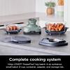 imageNinja Crispi Air Fryer Microwave Freezer ampamp Dishwasher Safe Non Toxic Glass Portable Cooking System 4 QT ampamp 6 Cup Glass Containers with Storage Lids Easy Meals Air Fry Bake Stone FN101STSage