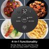 imageNinja Crispi Air Fryer Microwave Freezer ampamp Dishwasher Safe Non Toxic Glass Portable Cooking System 4 QT ampamp 6 Cup Glass Containers with Storage Lids Easy Meals Air Fry Bake Stone FN101STNavy