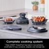 imageNinja Crispi Air Fryer Microwave Freezer ampamp Dishwasher Safe Non Toxic Glass Portable Cooking System 4 QT ampamp 6 Cup Glass Containers with Storage Lids Easy Meals Air Fry Bake Stone FN101STNavy
