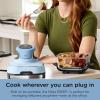 imageNinja Crispi Air Fryer Microwave Freezer ampamp Dishwasher Safe Non Toxic Glass Portable Cooking System 4 QT ampamp 6 Cup Glass Containers with Storage Lids Easy Meals Air Fry Bake Stone FN101STPeriwinkle