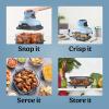 imageNinja Crispi Air Fryer Microwave Freezer ampamp Dishwasher Safe Non Toxic Glass Portable Cooking System 4 QT ampamp 6 Cup Glass Containers with Storage Lids Easy Meals Air Fry Bake Stone FN101STPeriwinkle